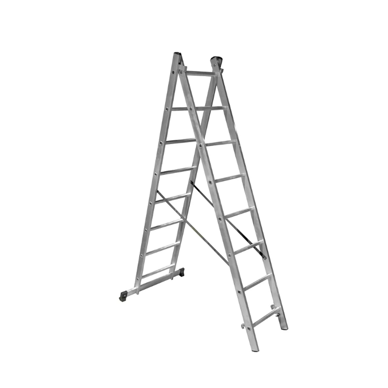 2*8 Лестница алюминиевая двухсекционная 8 ступеней,  СИЛАЧ 2*8, 2,31/3,73 м (1/1)