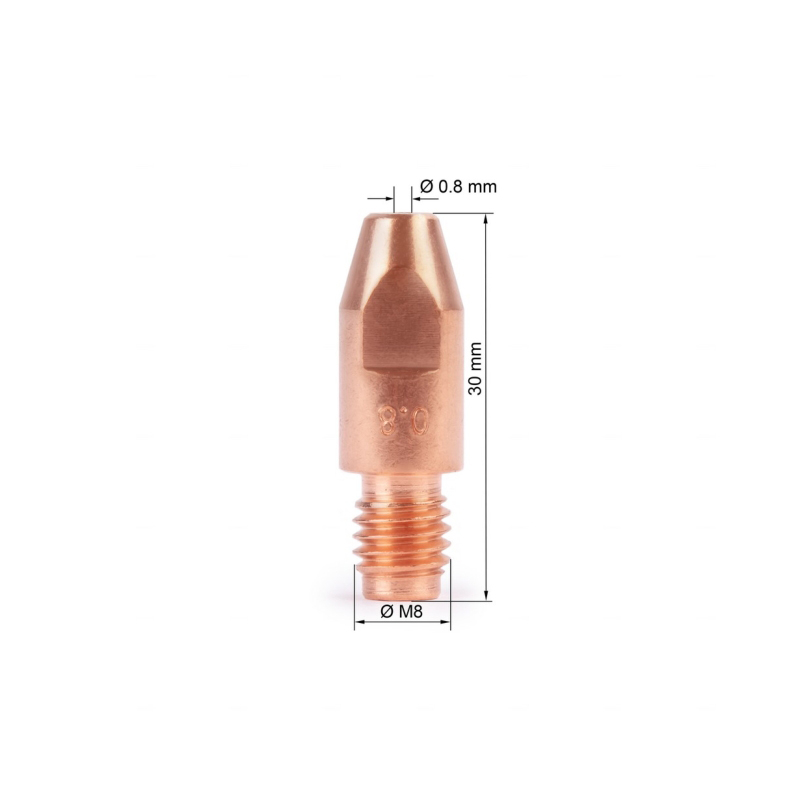 Наконечник токосъемный М8х30х0.8 (1/50)