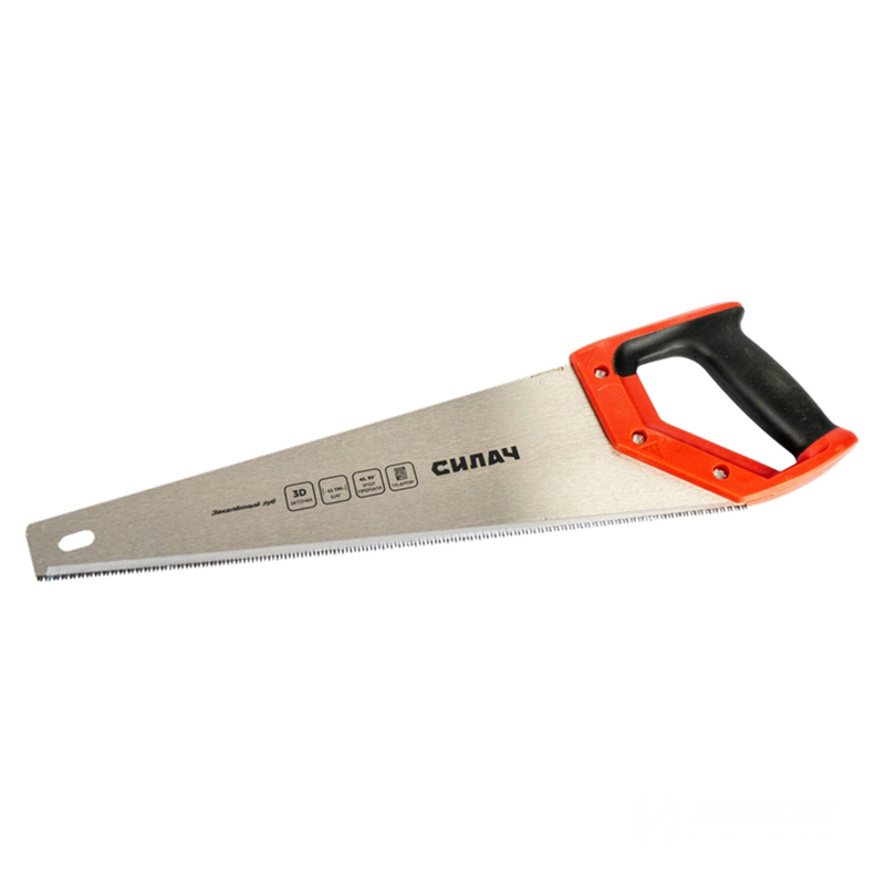  Ножовка по дереву 400мм, 11 TPI, многоцелевая, мелкий каленый зуб, 3D-заточка, 2х комп рук-ка СИЛАЧ (12/48)
