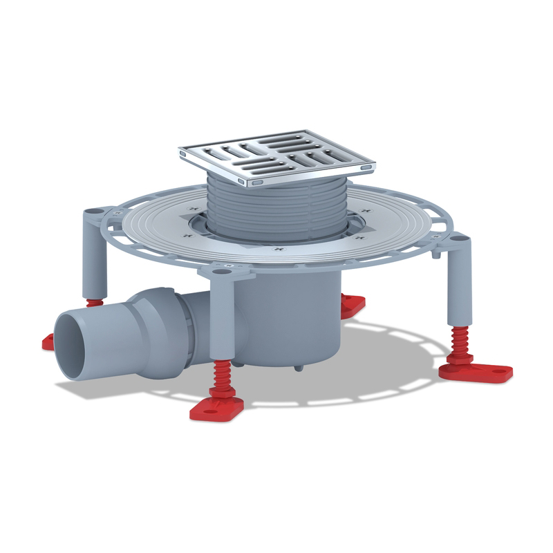  Трап горизонтальный выпуск 50 мм,  регулируемый, решетка нерж. 150х150мм, комбинированный затвор АНИ THZ5612 (1/1)