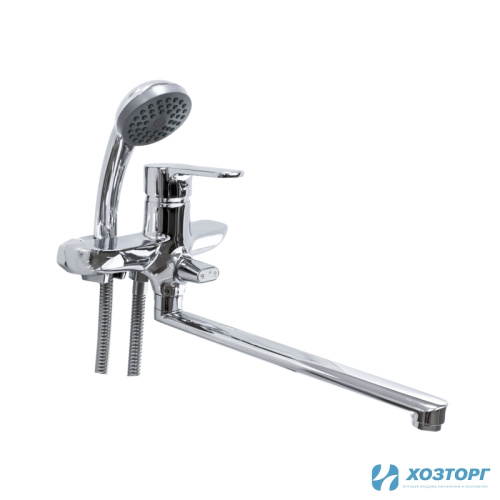 Смеситель  д/ванны DORON DВ 2132-30L, шаровый, хром, излив 300 мм, лейка 1 режим (1/10)