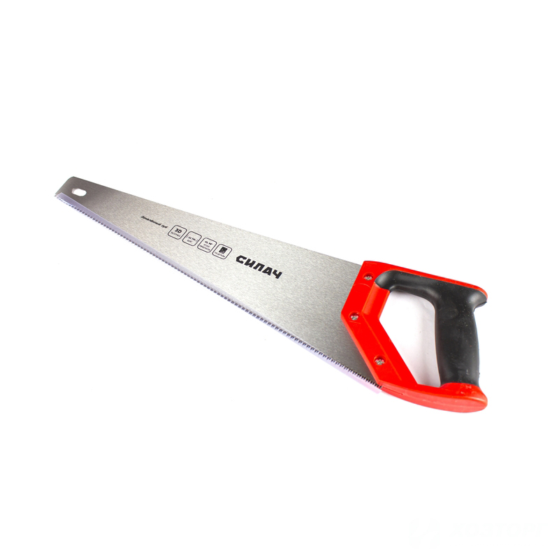  Ножовка по дереву 450мм, 11 TPI, многоцелевая, мелкий каленый зуб, 3D-заточка, 2х комп рук-ка СИЛАЧ (12/48)