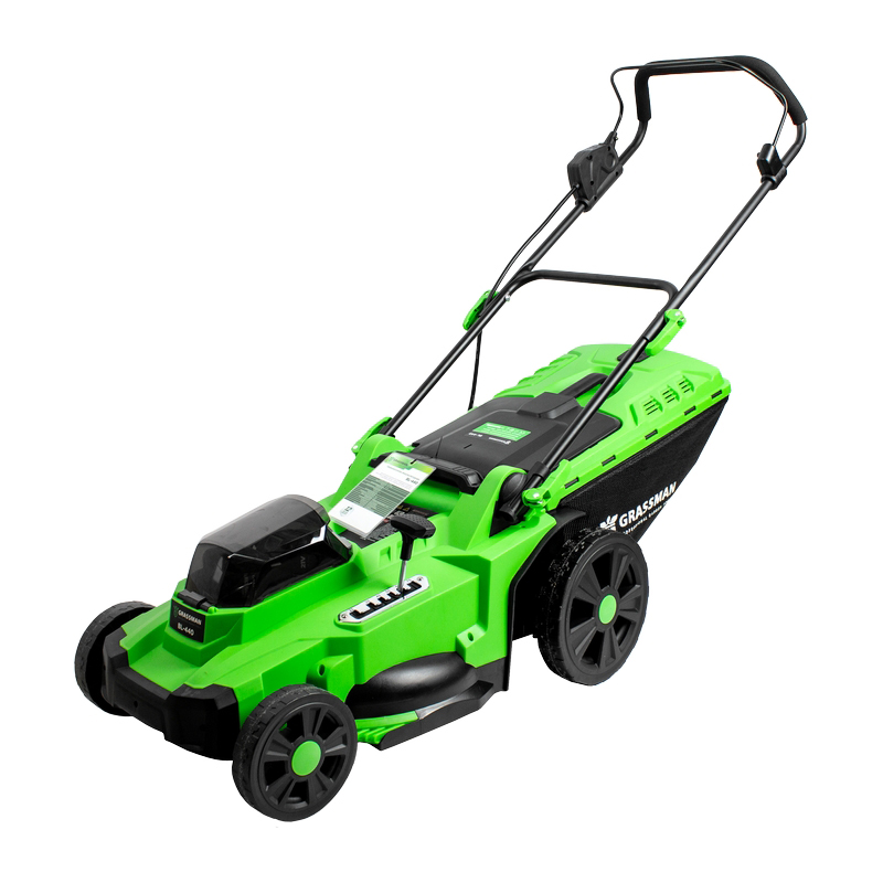 Газонокосилка аккумуляторная бесщеточная GRASSMAN BL-440, 21+21V, 2 акб ,4А/ч,ширина 43см, травосбор. 50л ,высота скашивания 25-75 мм (1/8)
