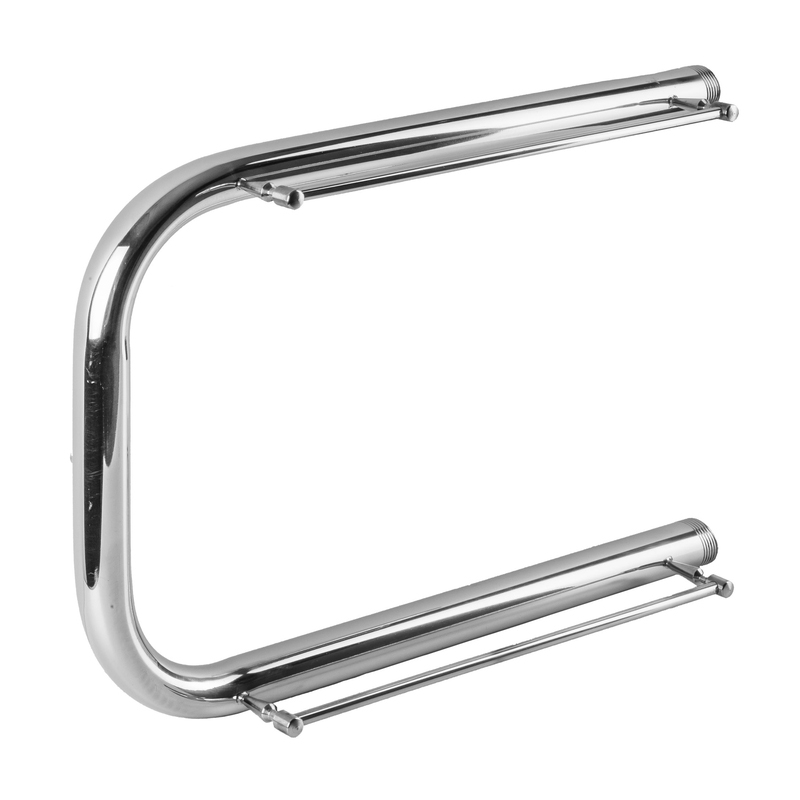 Полотенцесушитель АКВАДРАЙВ  нерж. П1" 50*50 с полочками (1/1)