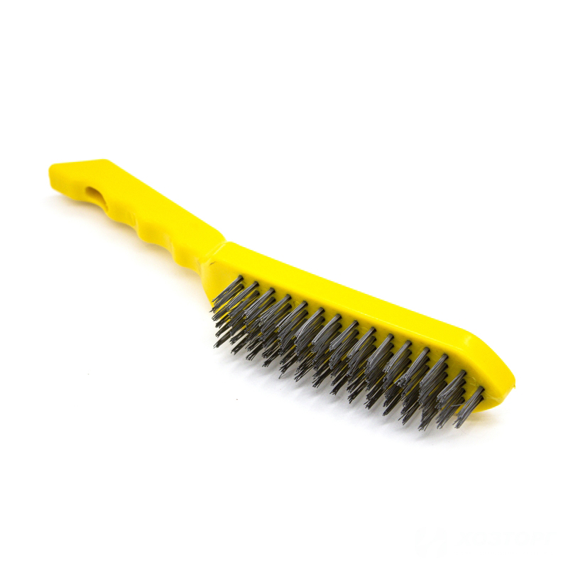 Щетка металлическая СИЛАЧ с пластиковой ручкой, 6-ти рядная (12/120)