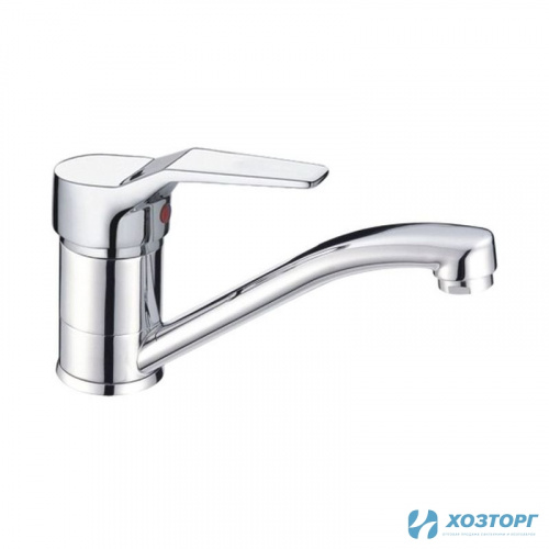 Смеситель д/кухни CRON 4563, шаровый. хром, излив длинный нос, п/шп, D40 (1/10)