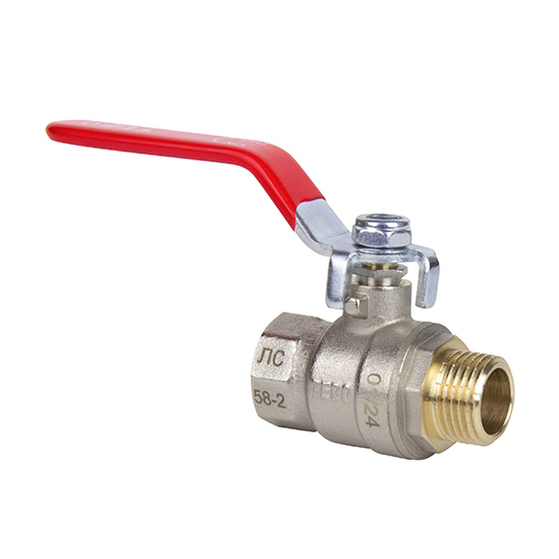 Кран шаровой полный проход TEBO 3/4" В-Н ручка гайка-штуцер T-КШ.202.34.КР.CN (6/48)