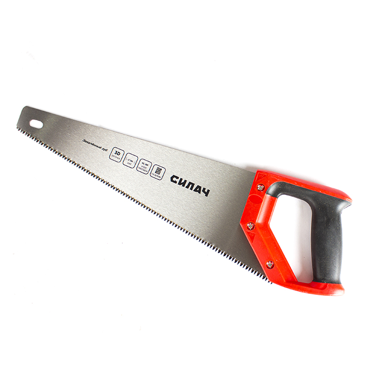  Ножовка по дереву 400мм,  7 TPI, универсальная, средний калёный зуб, 3D-заточка, 2х комп рук-ка СИЛАЧ (12/48)