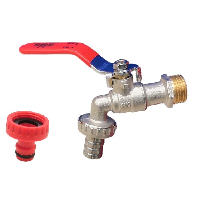 Кран шаровой с носиком 1/2" с быстросъемом SMS (8/80)