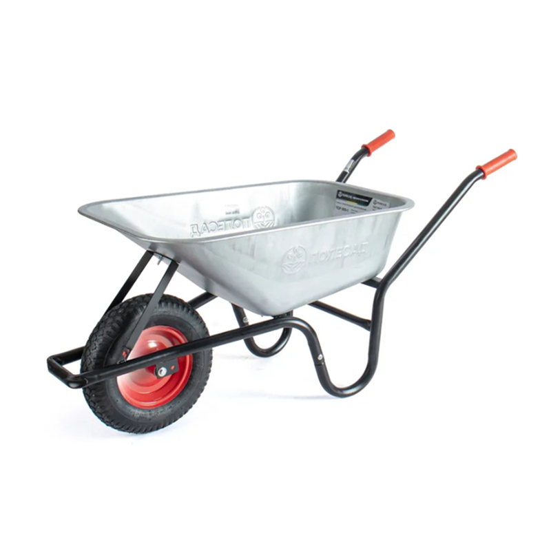  Тачка строительная ПОЛЕСАД ТСР 100-1 , 1 колесо,(100л сыпучего груза), 200 кг, 4,00-8/16, черная рама, красное колесо. Индивидуальная упаковка (1/1)