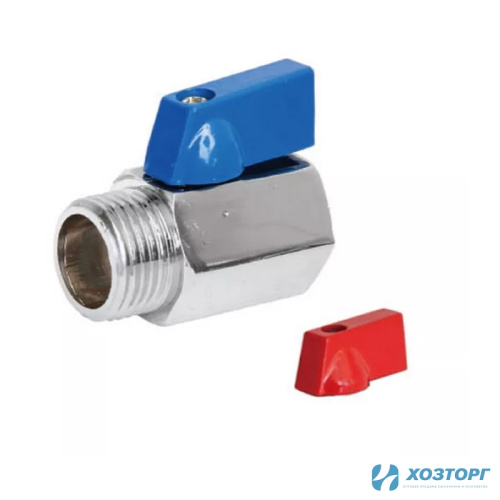 Кран шаровой мини TIM  1/2" В-Н ручка гайка-штуцер DE22MF (10/200)