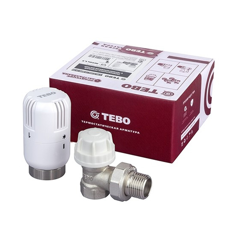  Клапан радиаторный термост-й угловой  с термоголовкой вн/нар 1/2 TEBO T-TA.ТГ.952.12.М30-15.CN (1/18)