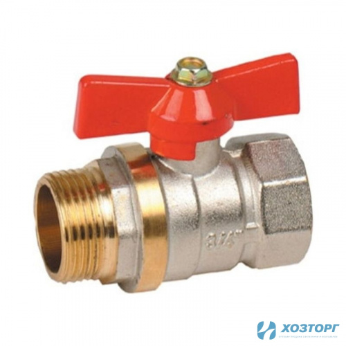 Кран шаровой STT  3/4 В-Н бабочка гайка-штуцер 124 АС (14/140)