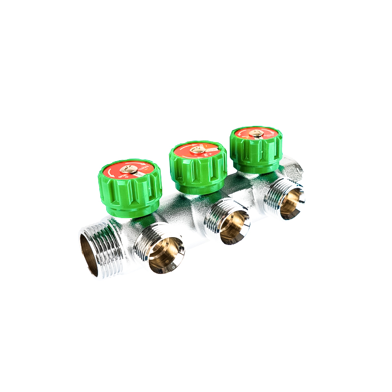  Коллектор с регулирующими вентилями под 90° 1"x3/4" на 3 выхода Damento Clima (1/30)