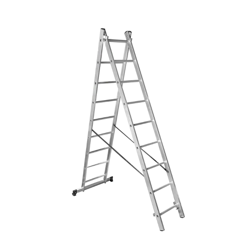 Лестница алюминиевая двухсекционная 9 ступеней,  СИЛАЧ 2*9, 2,59/4,3 м (1/1)