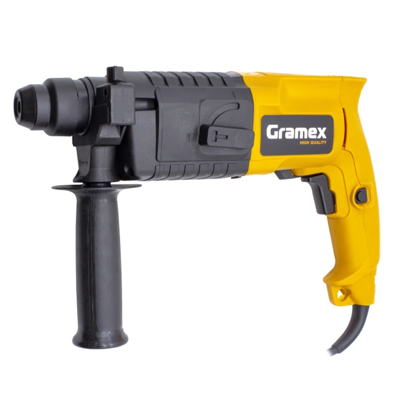  Перфоратор электрический Gramex HRH-650 (650Вт,0-1200об/мин,0-5200уд/мин,1,9Дж,2 реж,SDS+) кейс (1/5)