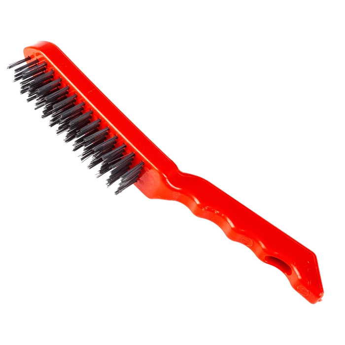 Щетка металлическая СИЛАЧ с пластиковой ручкой 5-ти рядная (12/120)