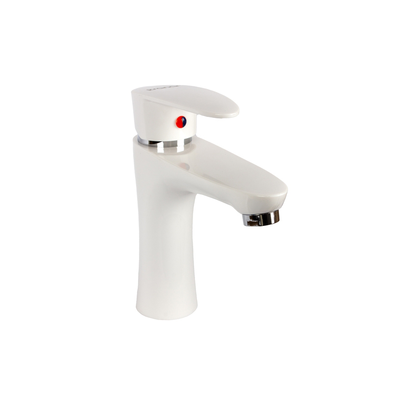 Смеситель д/умывальника Kranar KL 2327WP-N, ABS пластик,белый, излив короткий, п/г, без подводки (1/20)