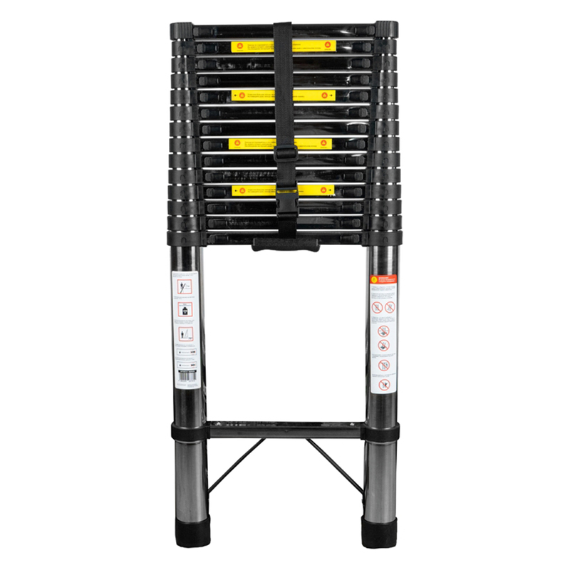 Телескопическая лестница из нержавеющей стали ПОЛЕСАД Комфорт 5,9 м, масса 17,4 кг, нагрузка до 150 кг,15 ступеней (1/1)