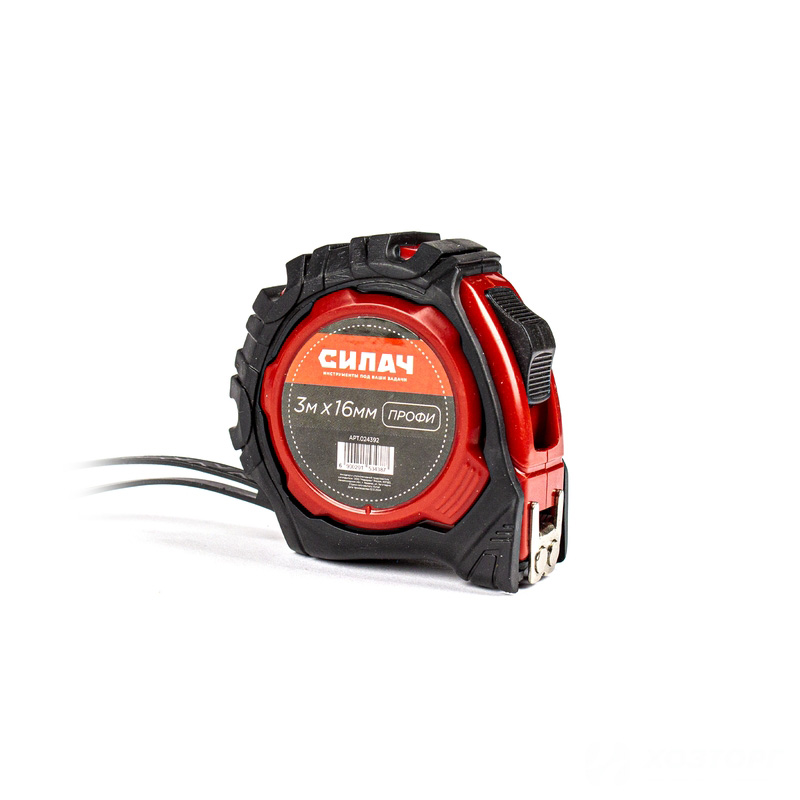 Рулетка  3м х 16мм, СИЛАЧ Профи, 2 фиксатора, магнитная, двустор лента, двустор зацеп (12/120)