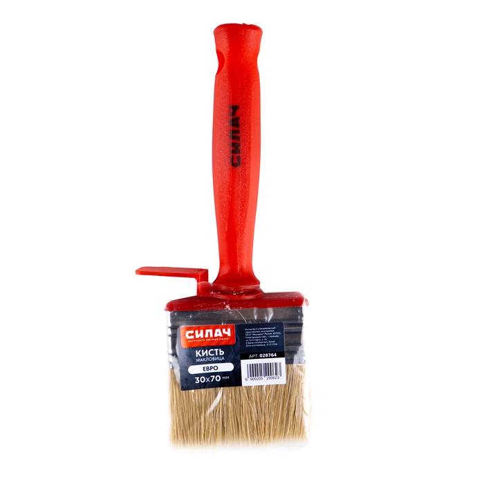 Кисть макловица  30х70мм СИЛАЧ с пластиковой ручкой, натуральная щетина (12/144)