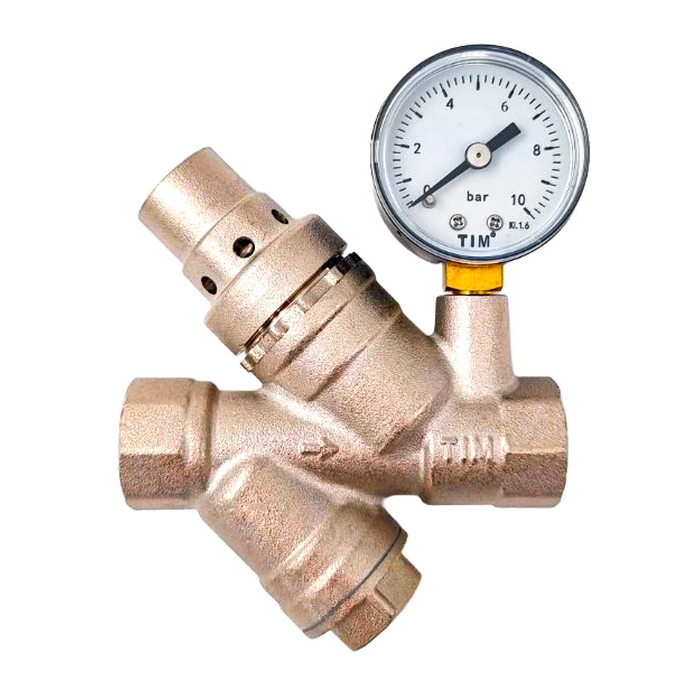 Регулятор давления 1/2" с фильтром и манометром TIM BF2812A (1/40)