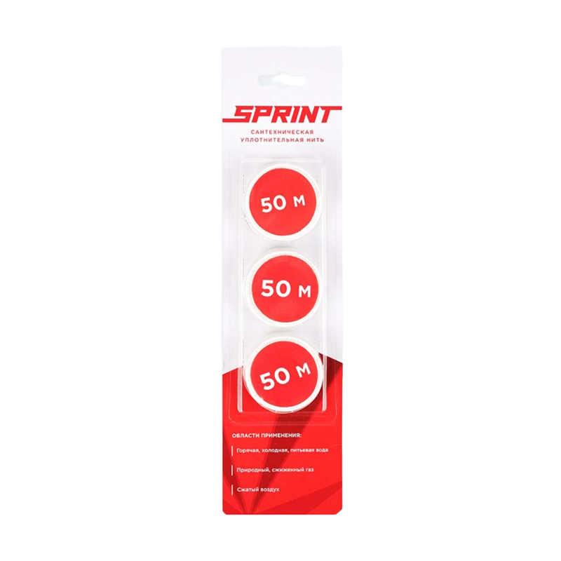 Уплотнительная нить Sprint, набор катушек 3х50 м,,блистер, 61014 (1/15)