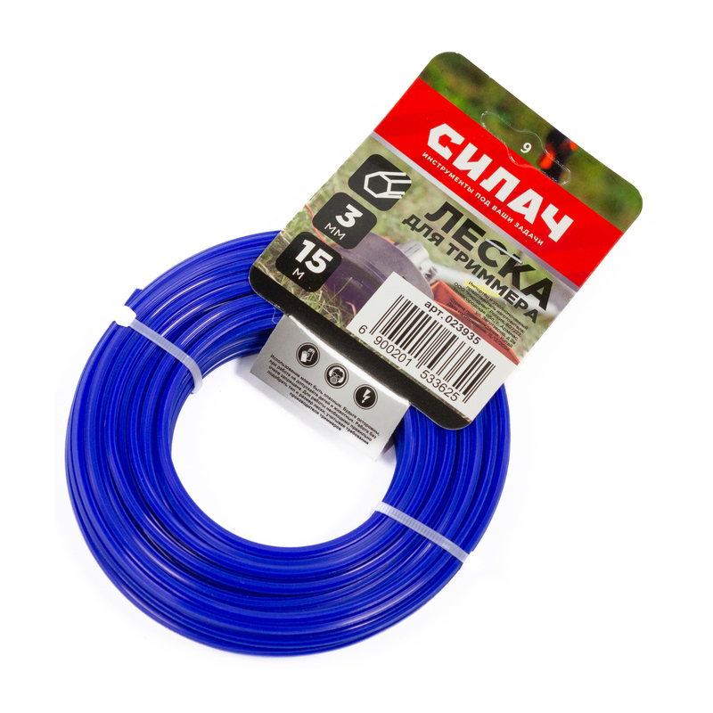 Леска СИЛАЧ 3,0 мм шестигранник, голубой,15 метров (5/200)