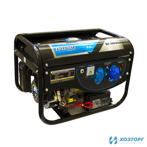 Генератор бензиновый  ВАРЯГ БГ-3500Э,2,8кВт,бак13л,руч/электро.старт,4Т/АИ-92/500г/кВт*ч (1/6)