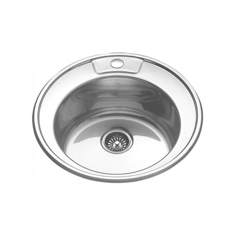  Мойка кухонная врезная 490 MELANA MLN490-0,6-170 ДЕКОР, круглая, с сифоном (151Dt) (1/15)