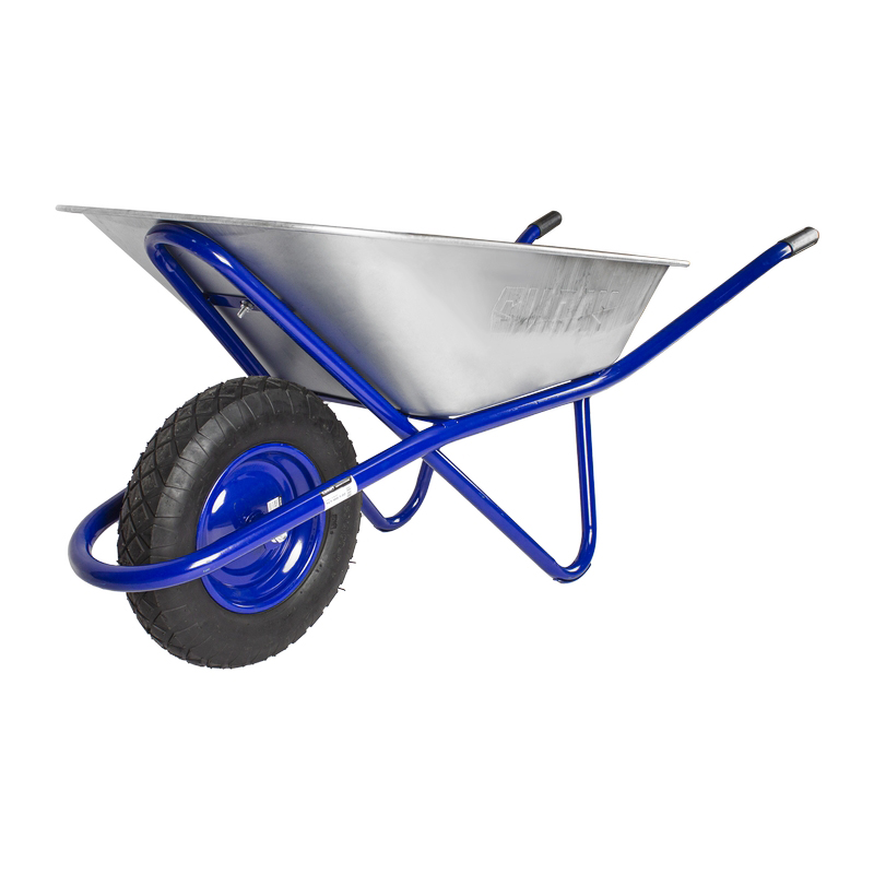  Тачка строительная СИЛАЧ - ТСт 100/1, 1 колесная, (100л для сыпучего груза), 180кг, 4.00-8/16 Синяя рама, синее колесо (1/1)