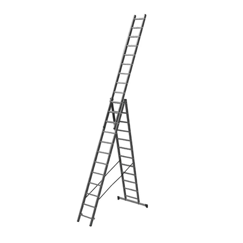 Лестница алюминиевая трёхсекционная 12 ступеней,  СИЛАЧ 3*12,  3,42/5,98/8 м (1/1)