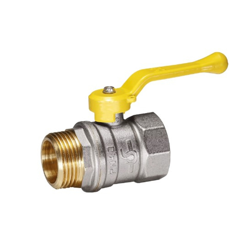 Кран шаровый Temper 1/2 В-Н ЖЁЛТАЯ ручка газовый (1/17)