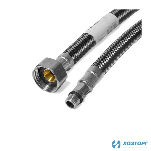 Подводка д/смесит  DORON с оплетением из нержавейки и фибро-нейлона 1/2 М10  50 см короткая (5/200)