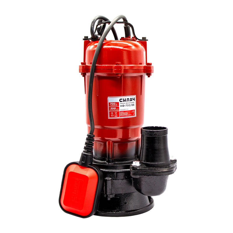 Фекальный насос  СИЛАЧ НФ 700/8Б (700Вт,макс производ.300л/мин,макс высота подъема 8м) (1/42)