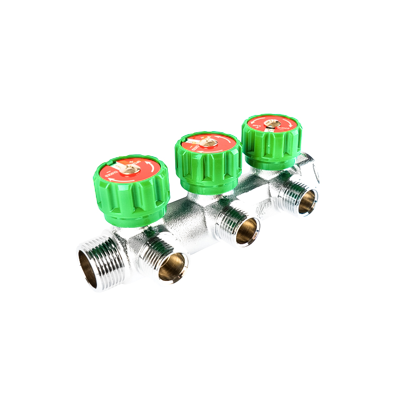  Коллектор с регулирующими вентилями под 90° 3/4"x1/2" на 3 выхода Damento Clima (1/30)