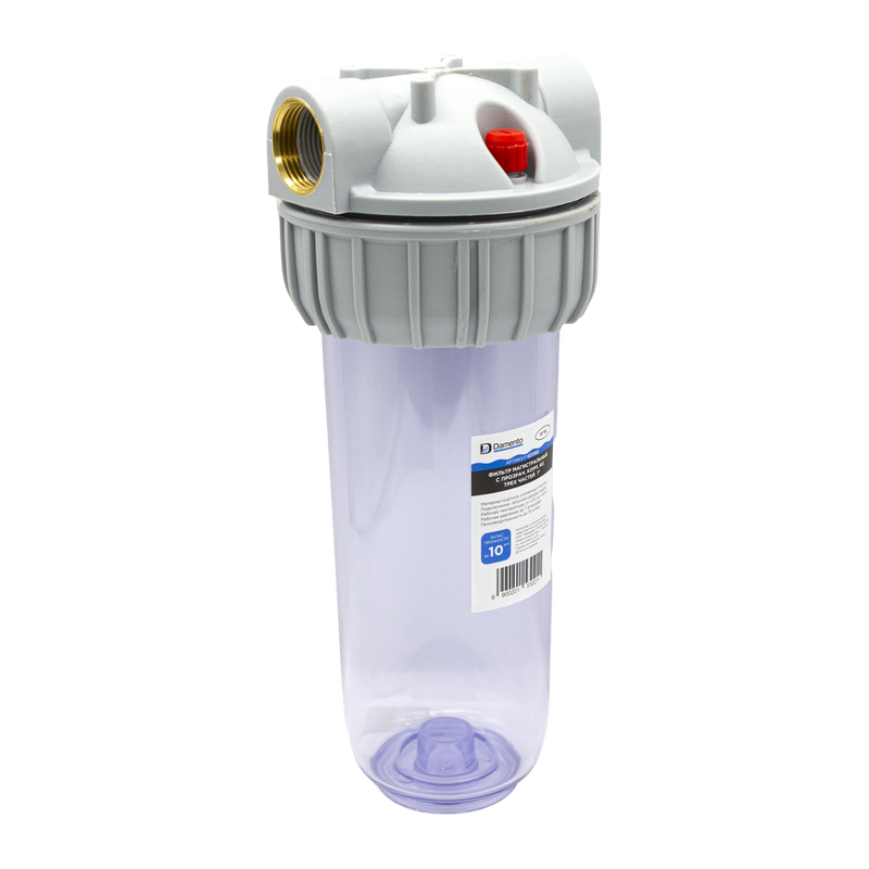  Фильтр магистральный Damento 10"SL с прозрач. корп. из трех частей 1" (1/12)