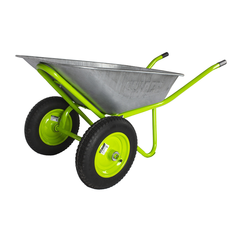  Тачка строительная СИЛАЧ - ТСт 100/2, 2 колесная, (100л для сыпучего груза), 200кг, 3.25-8/25  Зеленая рама, зеленое колесо (1/1)