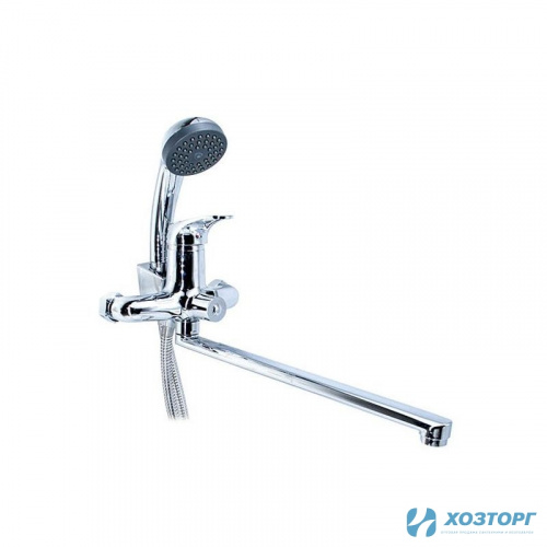 Смеситель  д/ванны DORON DВ 2123-35L, шаровый, хром, излив 350 мм, лейка 1 режим (1/10)