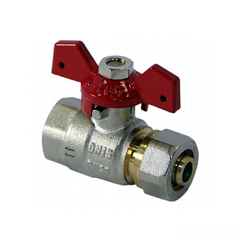    Кран шаровой д/металопластика TIM 16х1/2" ц/г бабочка, BV206-02FN (12/100)